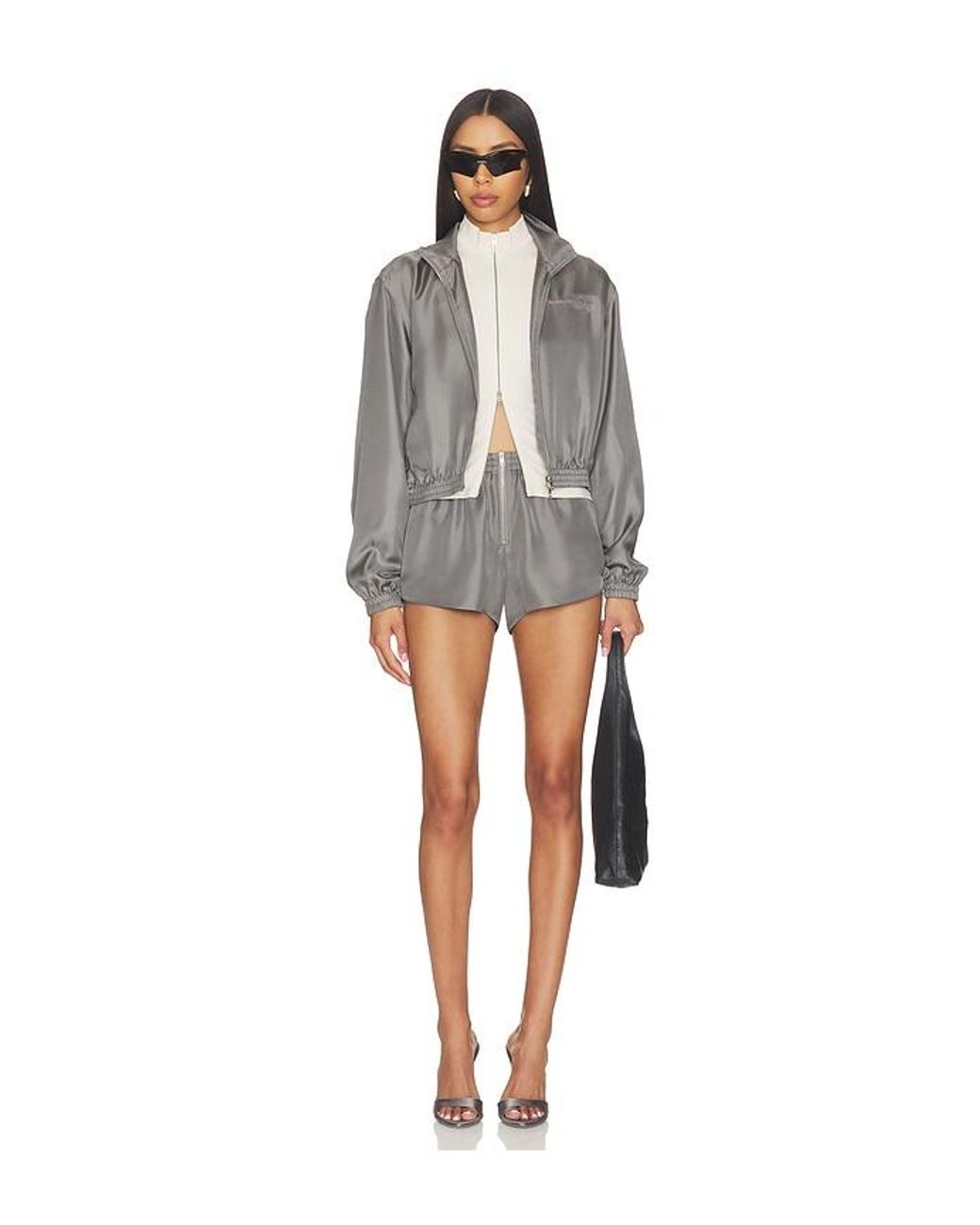 Alexander Wang Black Cropped Track Jacket