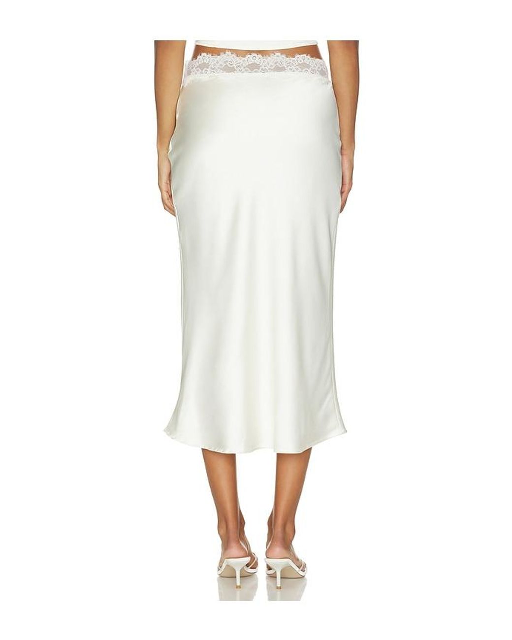 MORE TO COME White Rowan Lace Midi Skirt