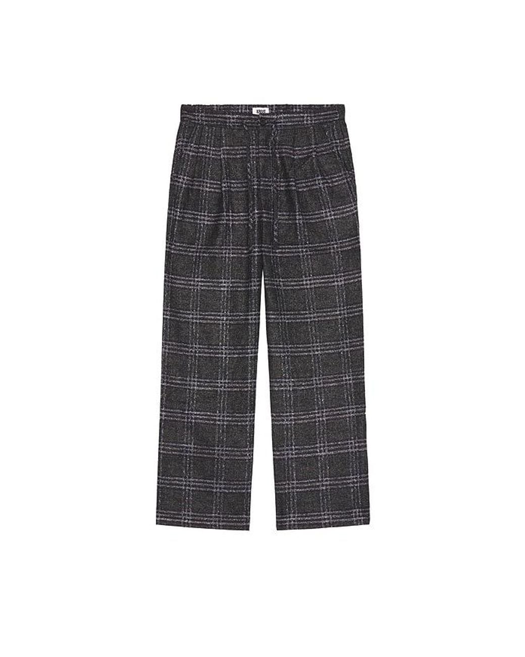 KROST Black Eco Half-Elastic Plaid Pant for men