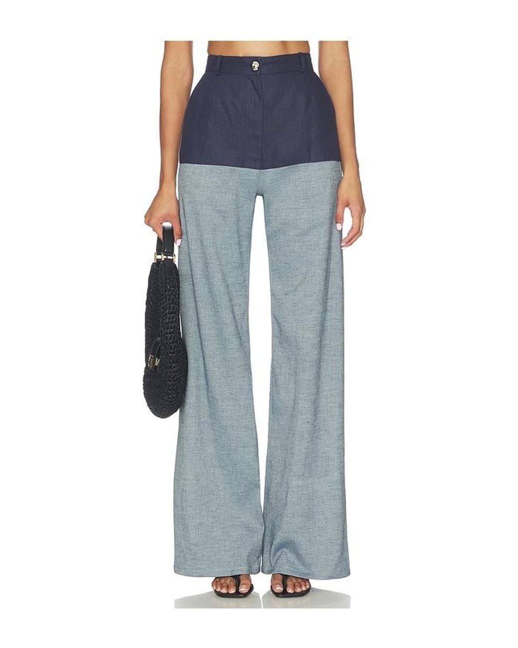 Matthew Bruch Blue High-Waist Combo Jeans