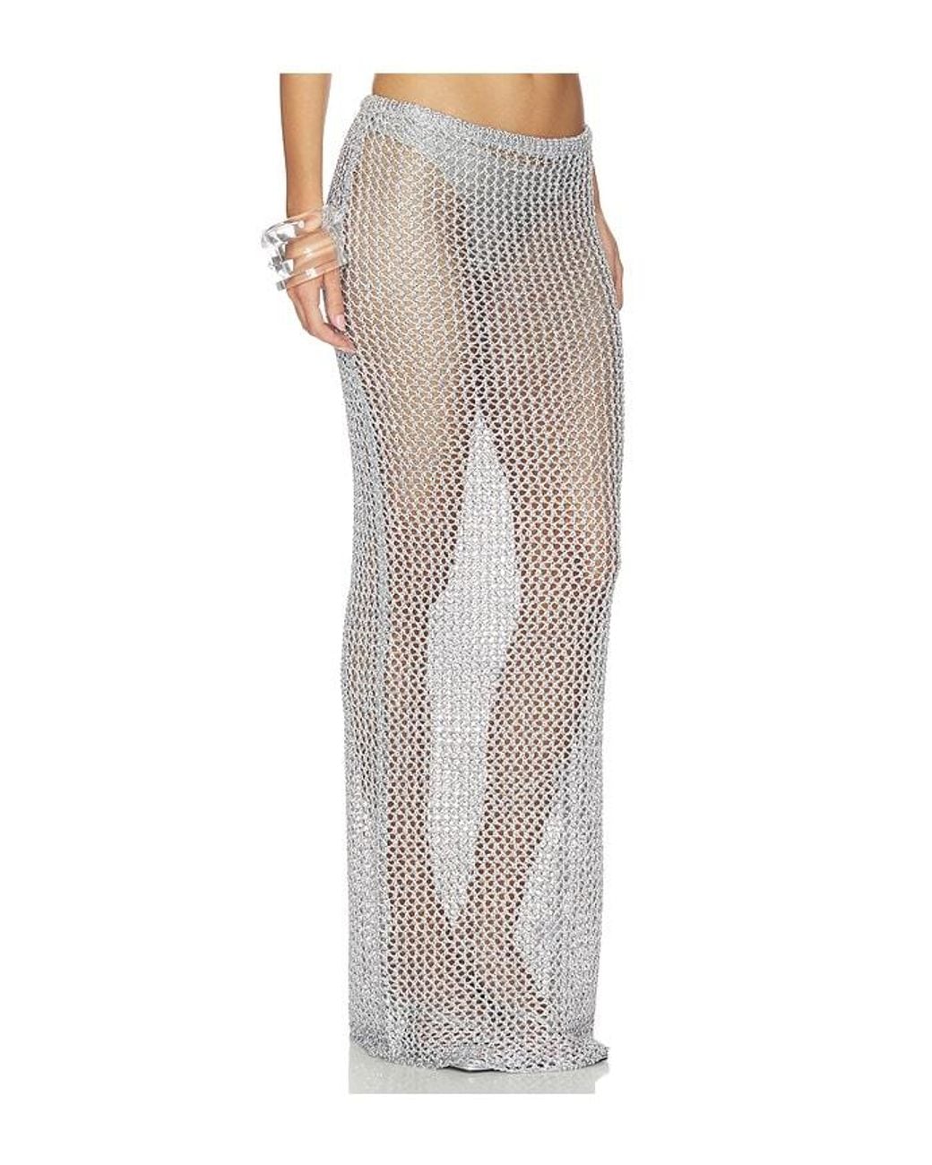 superdown Metallic Letina Knit Maxi Skirt