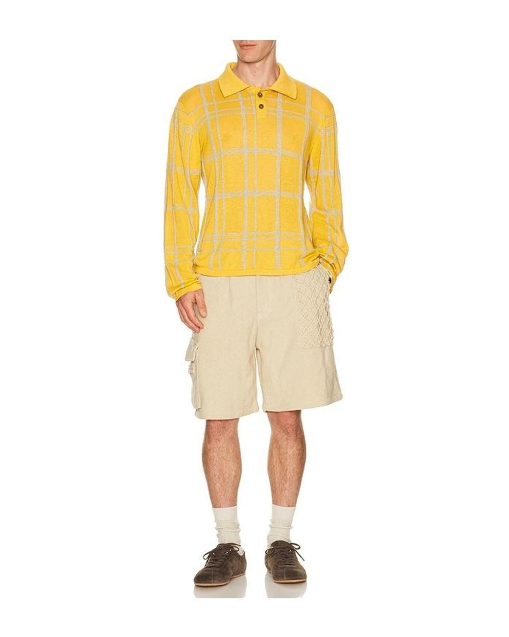 Isa Boulder Yellow Meshline Polo Shirt for men