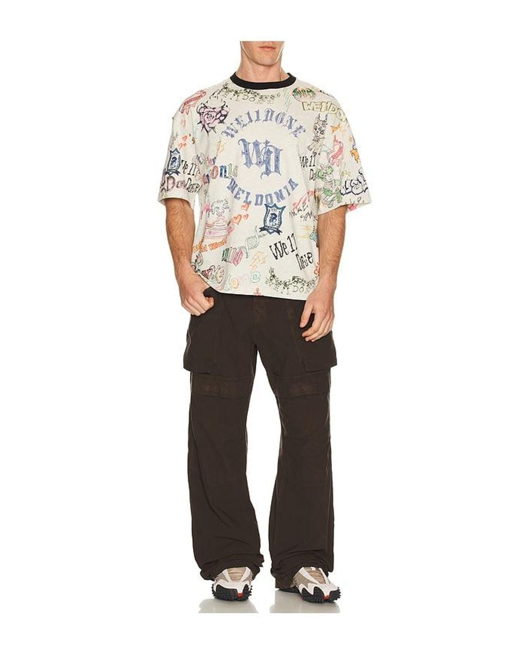we11done Multicolor Doodle Printed T-Shirt for men