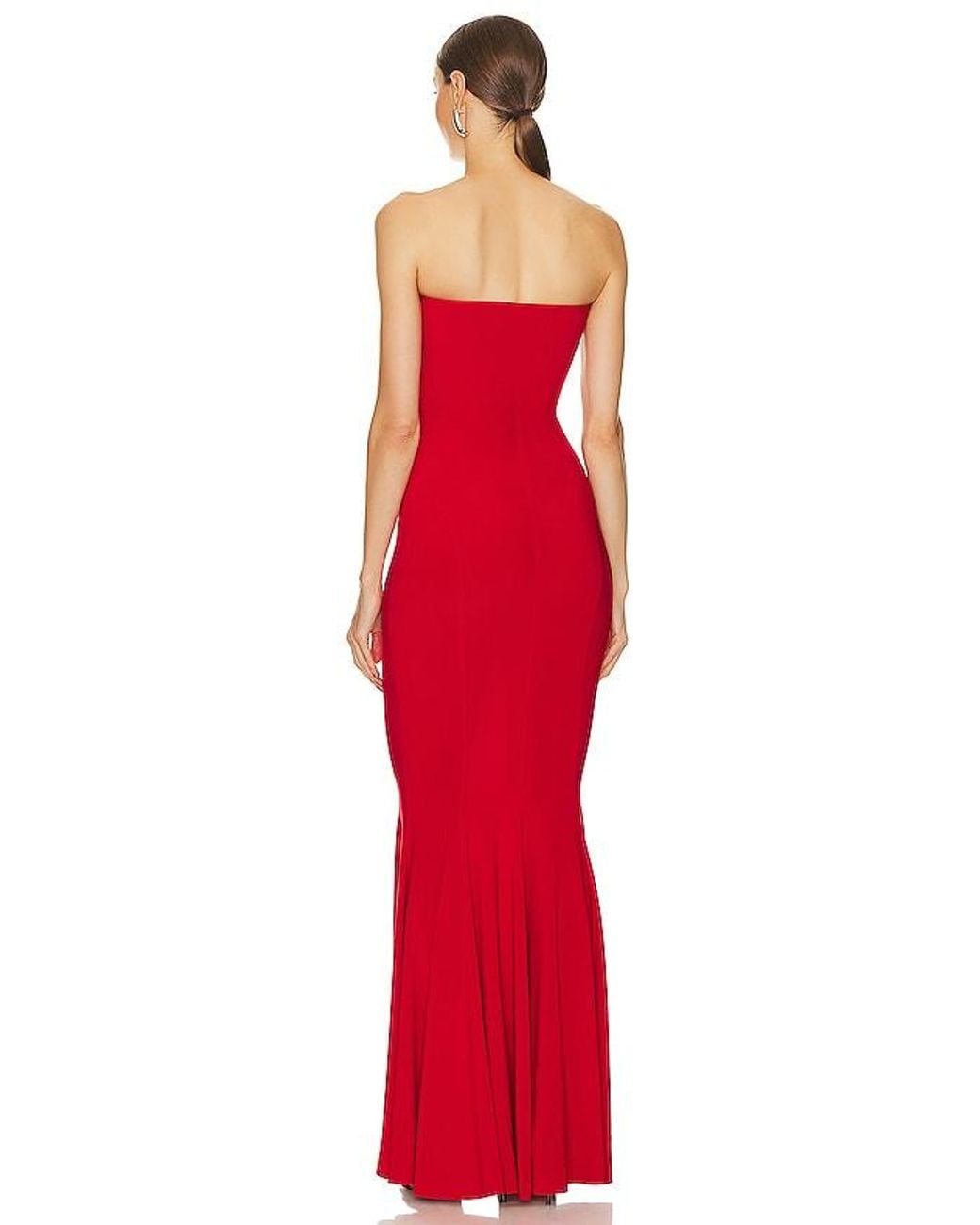 Norma Kamali Red Strapless Fishtail Gown