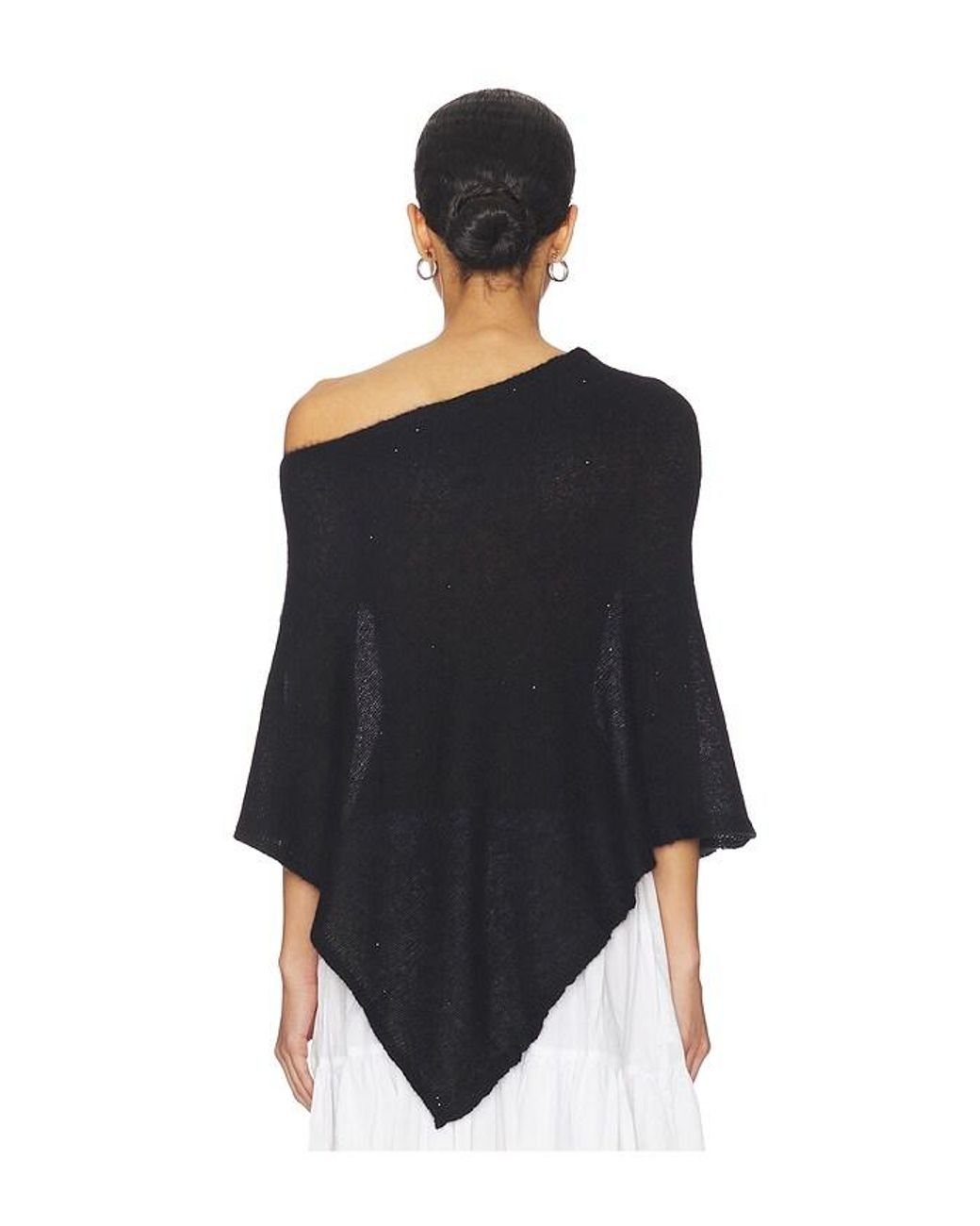 Autumn Cashmere Black Sequin Cropped Poncho Capelet