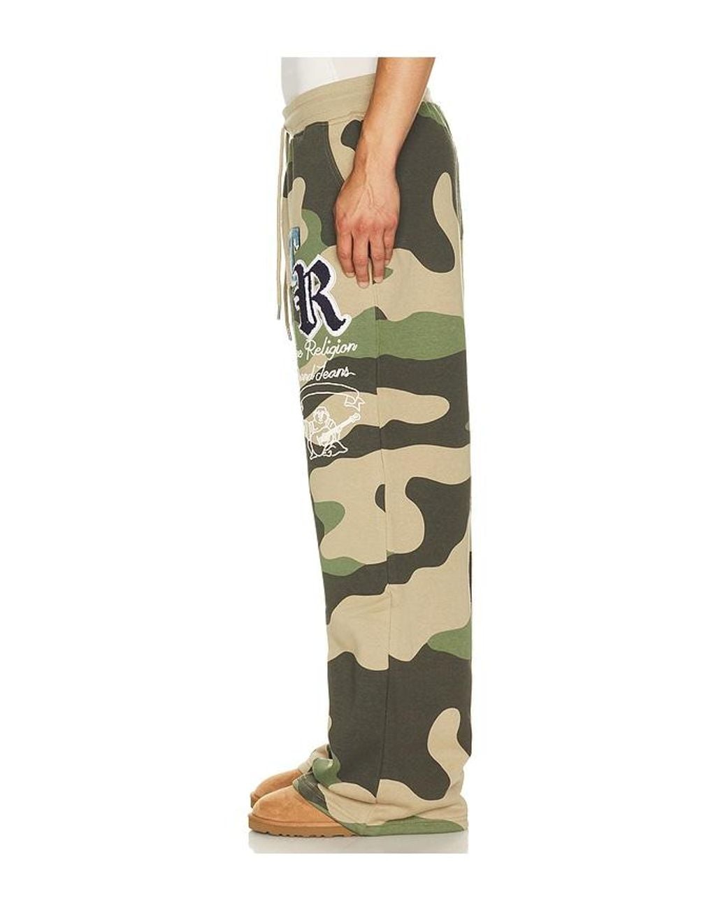 True Religion Green Logo Patch Baggy Sweats for men