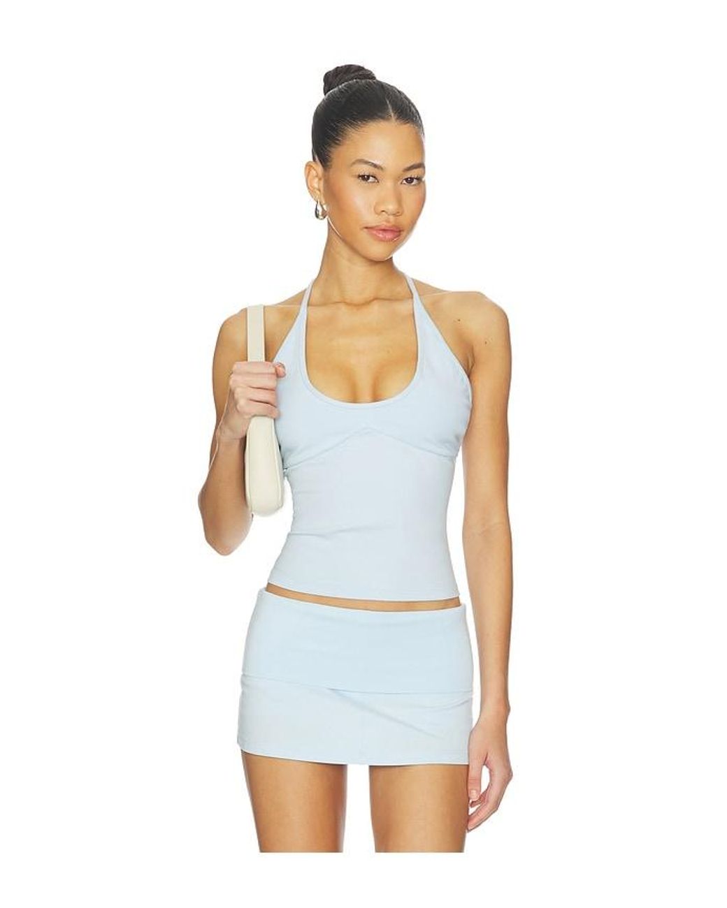 Frankie's Bikinis White X Jennie Chantal Halter Cotton Jersey Top