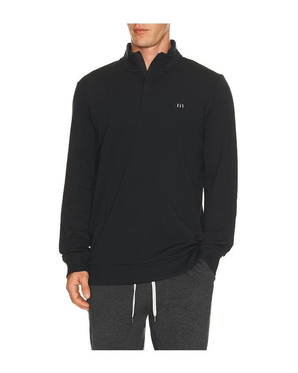 Travis Mathew Black Cloud Quarter Zip Sweater 2.0 for men