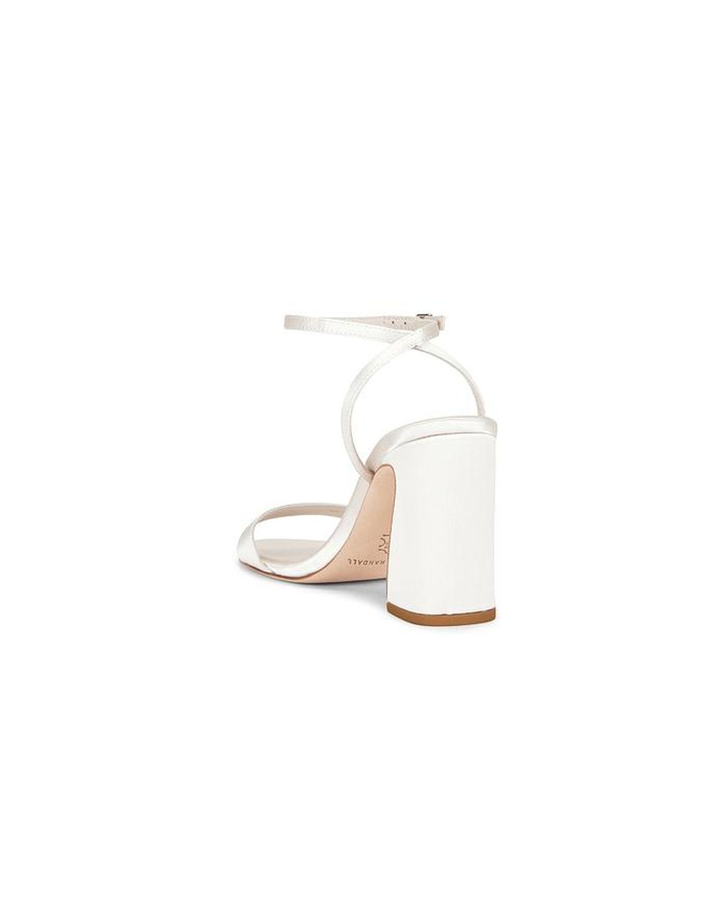 Loeffler Randall White Malia Curved Heel Simple Sandal