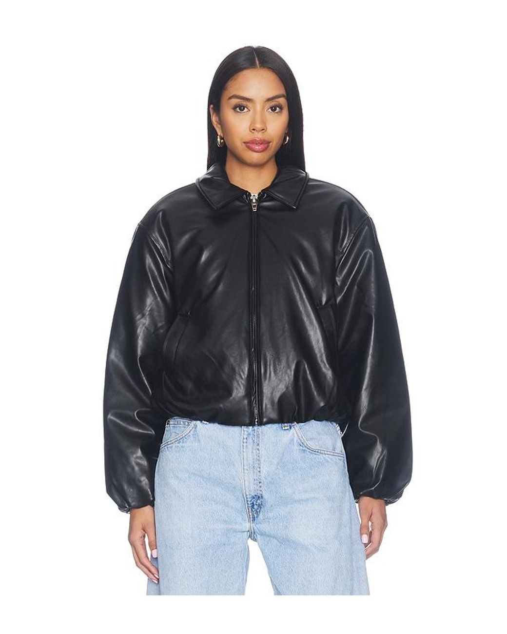 Blank NYC Blue Faux Leather Jacket
