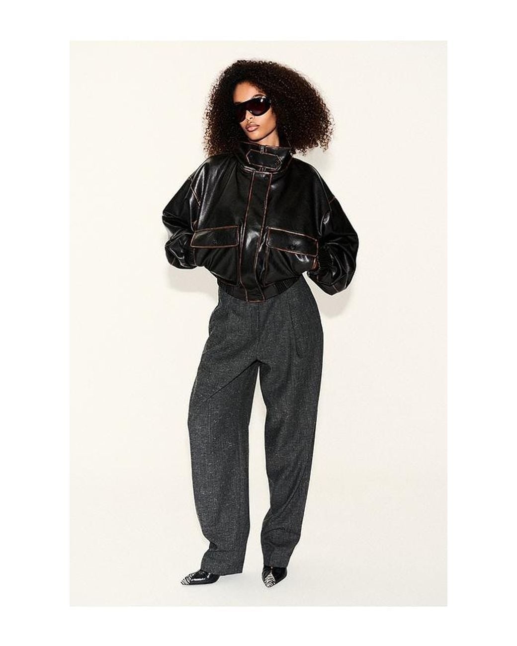 Rohe Black Single Pleat Straight Leg Trousers