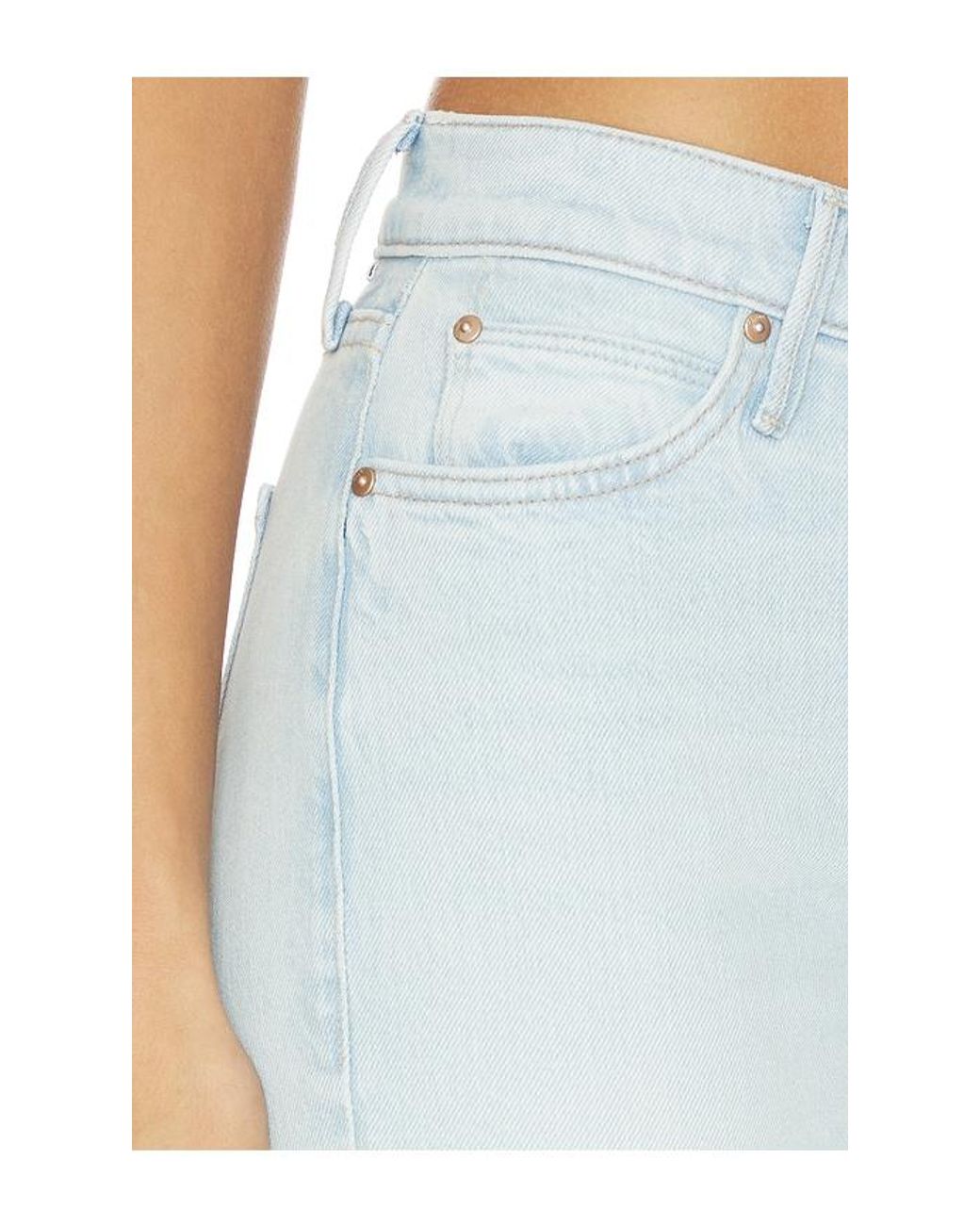 Mother Blue The Rascal Flood Fray Jeans