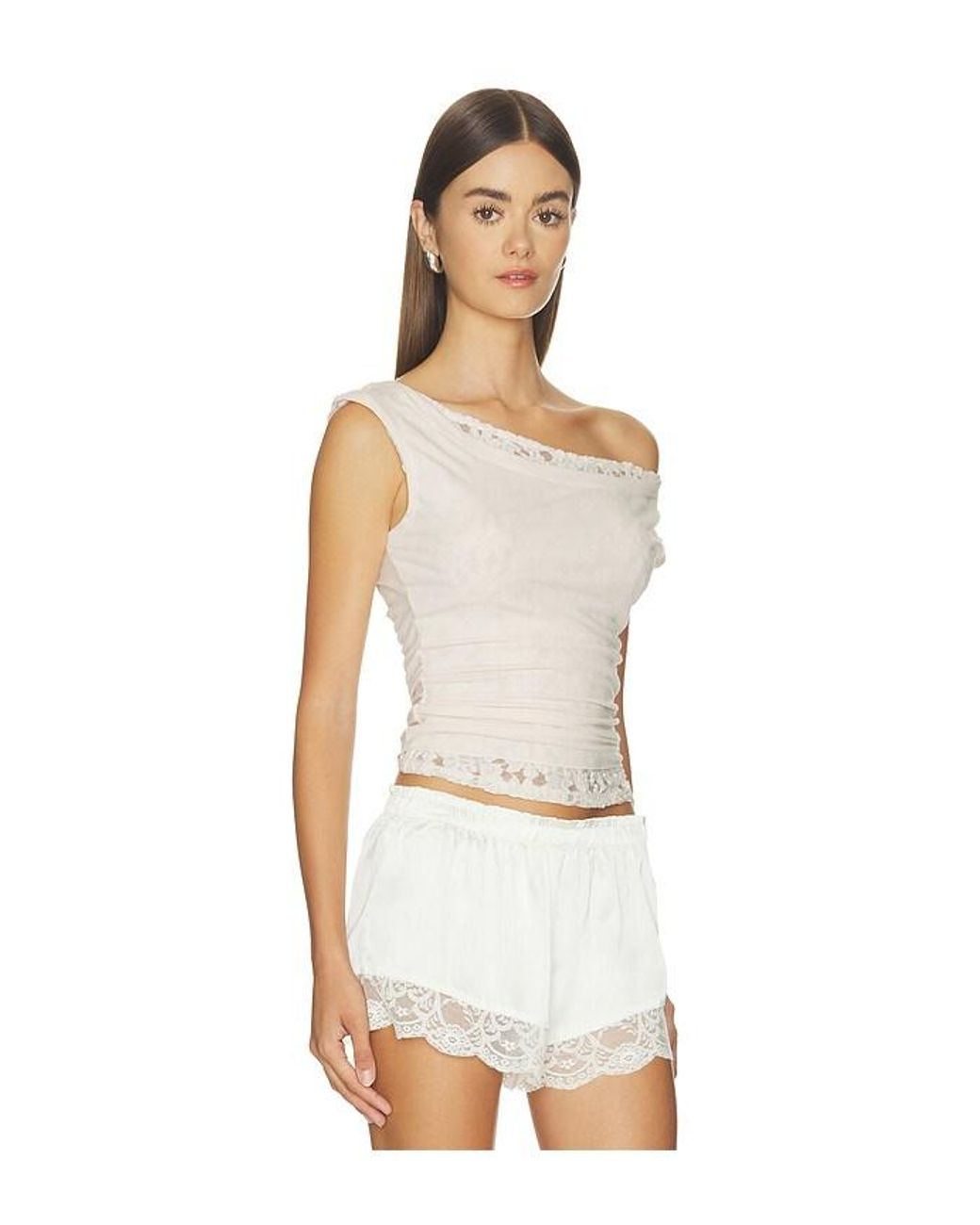 Free People White Emma Twofer Top
