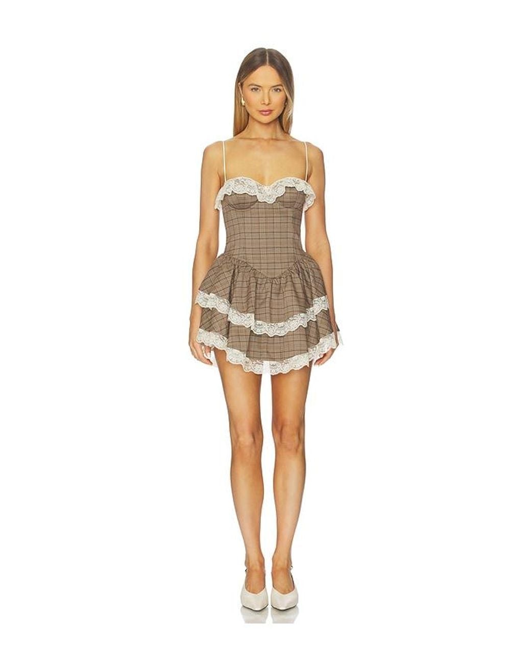 MAJORELLE Natural Dolly Mini Dress