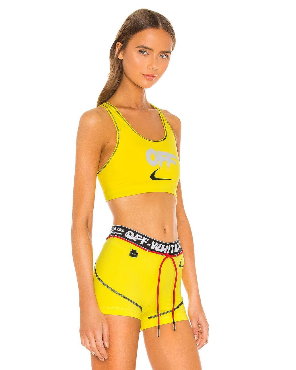 Nike X Off-white Nrg Ru Pro Classic Sports Bra in Yellow