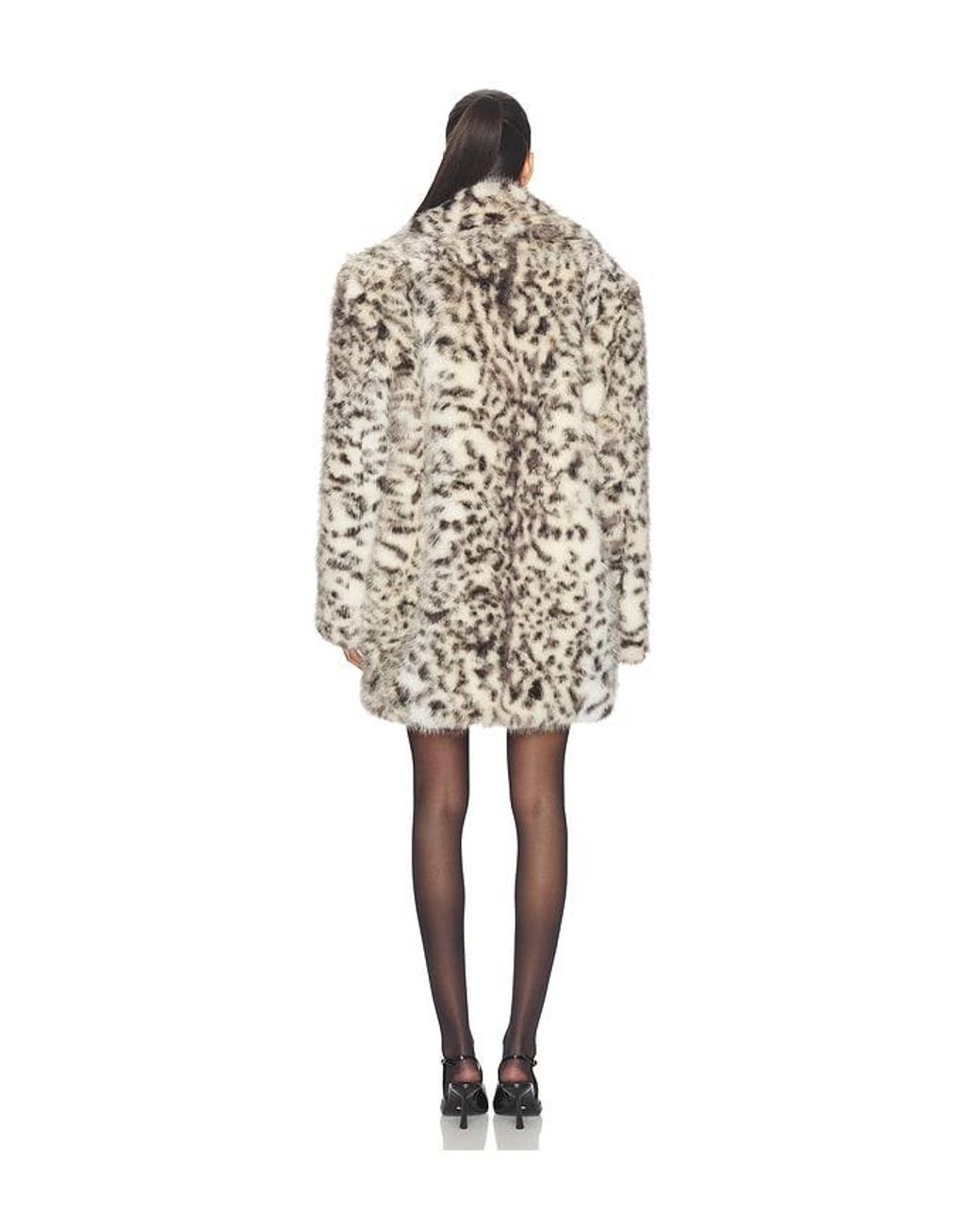 ANDAMANE White Weston Maxi Faux Fur Jacket