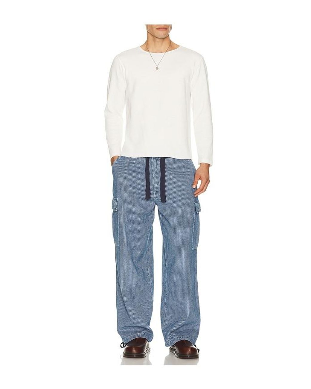 Pleasures Blue Visitor Cargo Pants for men
