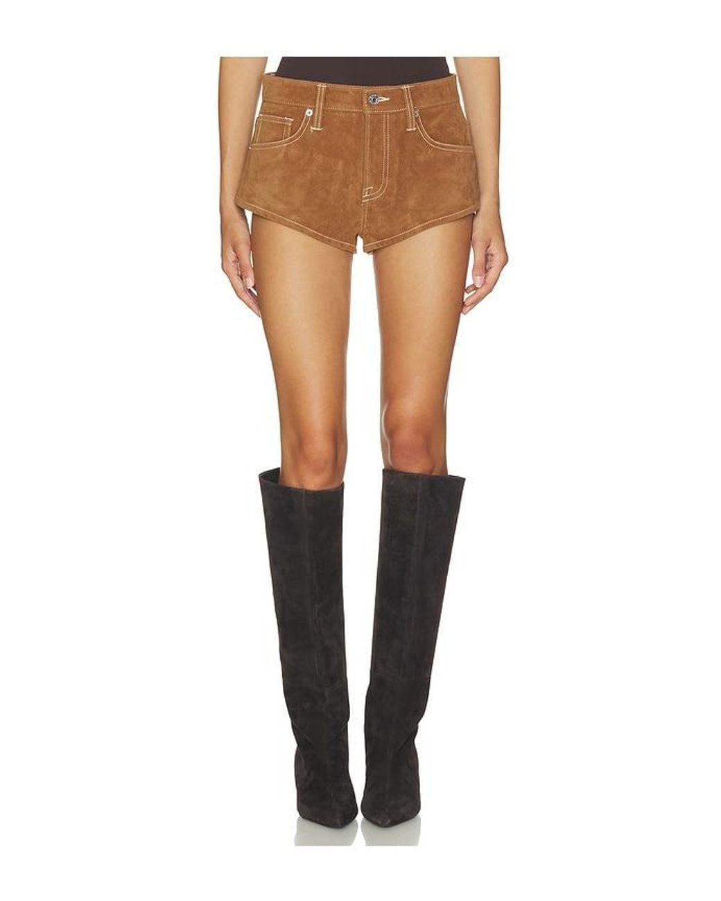GOOD AMERICAN Black The Better Than Suede Micro Short