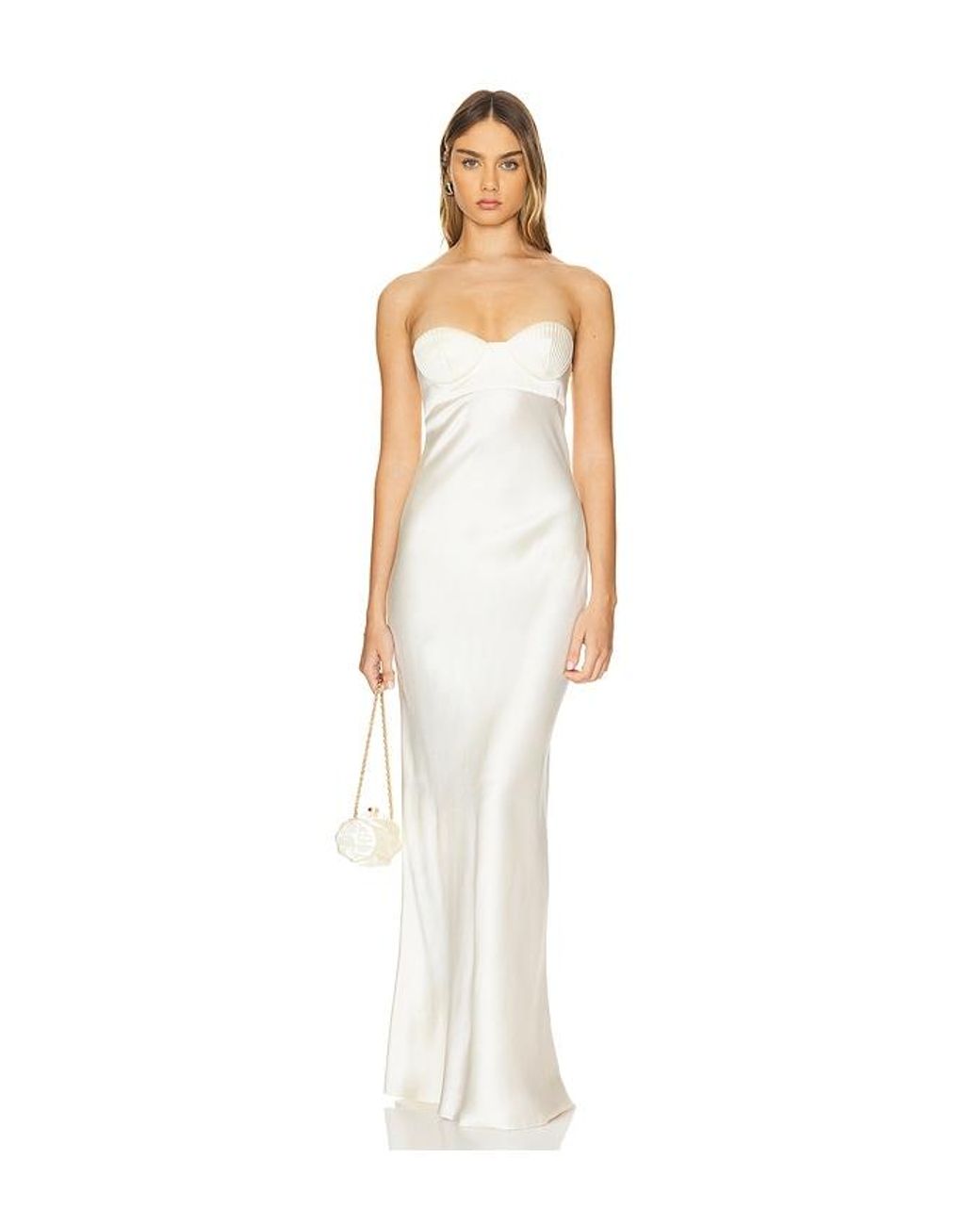 Bevza Seashell Viscose Bustier Dress in White | Lyst Bevza Seashell Viscose Bustier Dress in White | Lyst