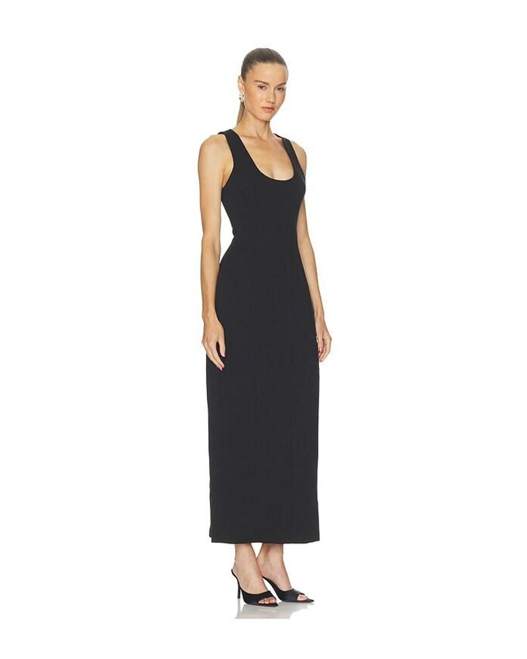 Odd Muse Black Cotton Mix Volume Midi Dress