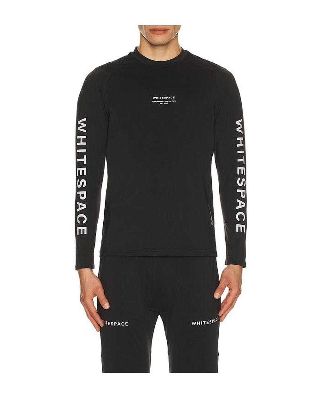 White/space Black Graphene Crew Neck for men