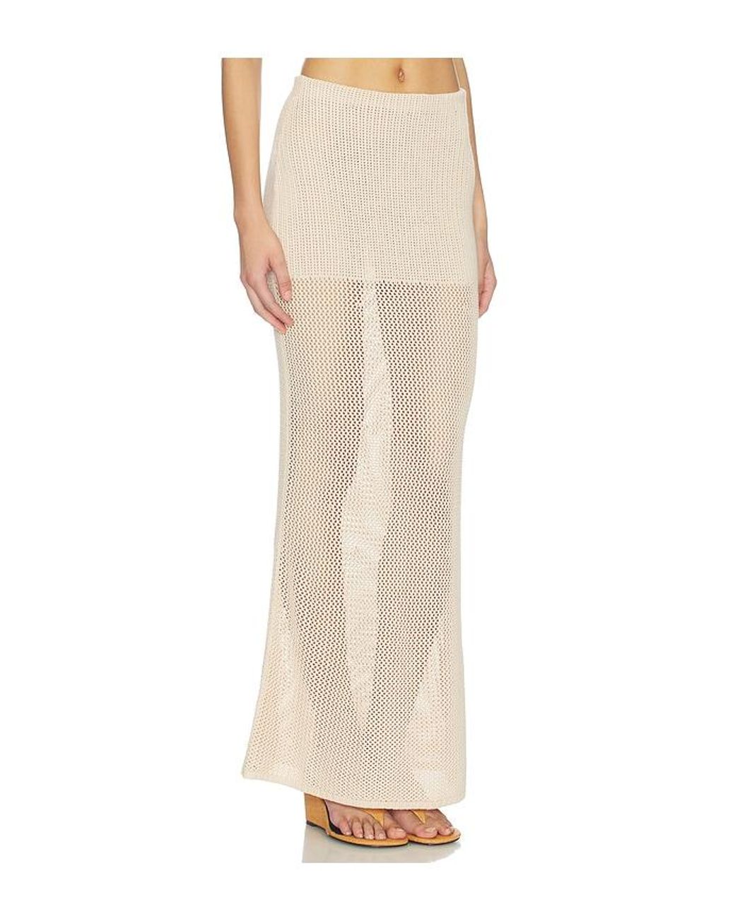 Lovers + Friends White Emmalee Pointelle Maxi Skirt