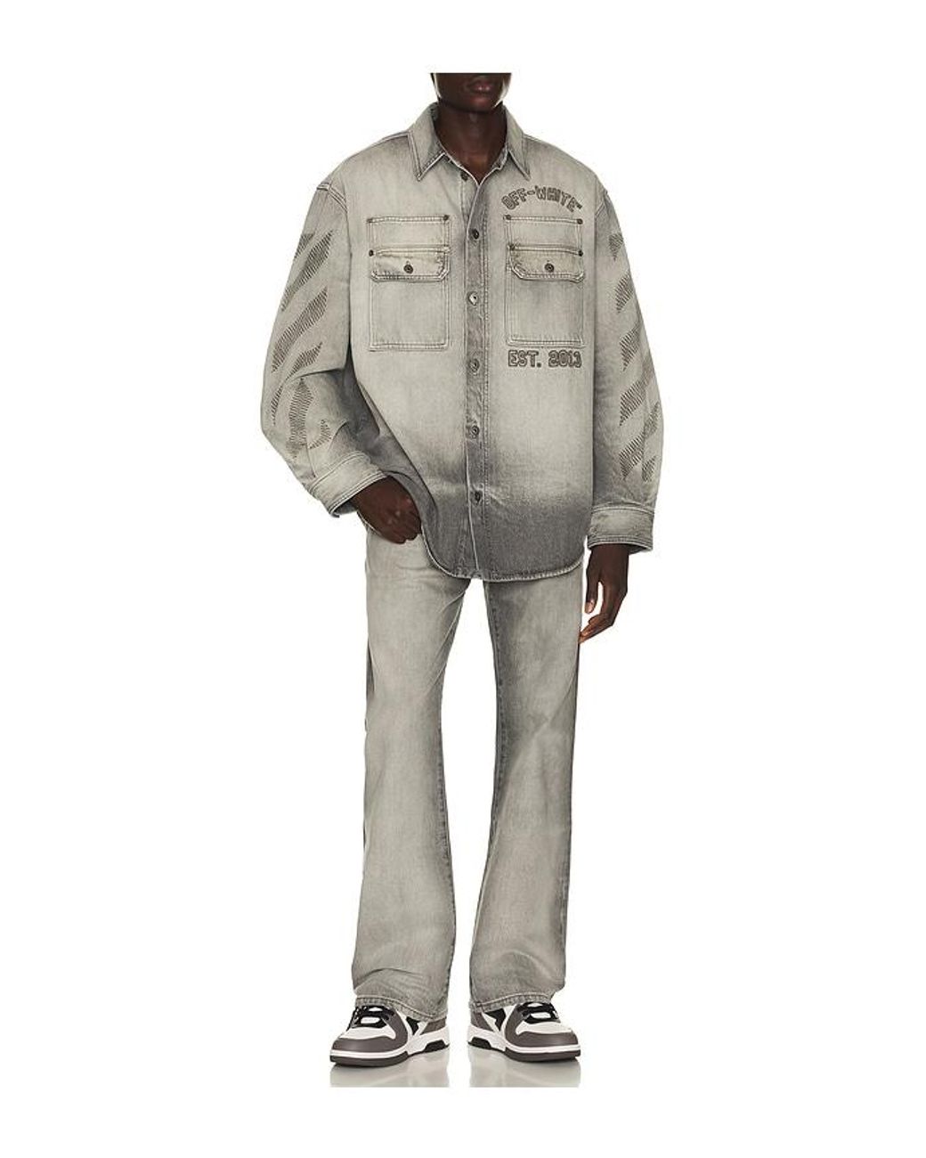 Off-White c/o Virgil Abloh Gray Slim Relax Jeans for men