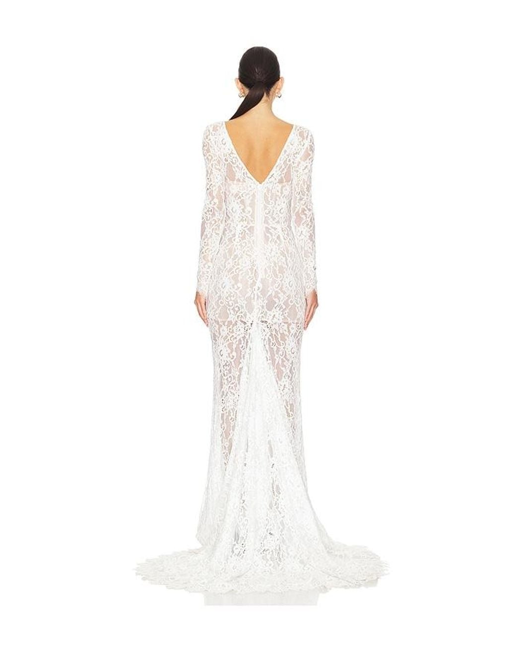 Bronx and Banco White Colette Lace Gown