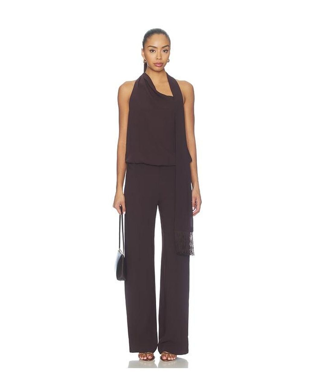 Amanda Uprichard Brown Sonya With Fringe Jumpsuit