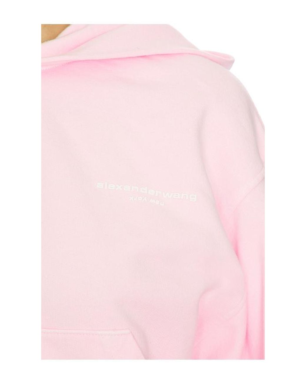 Alexander Wang Pink Zip-Up Hoodie With Logo Print