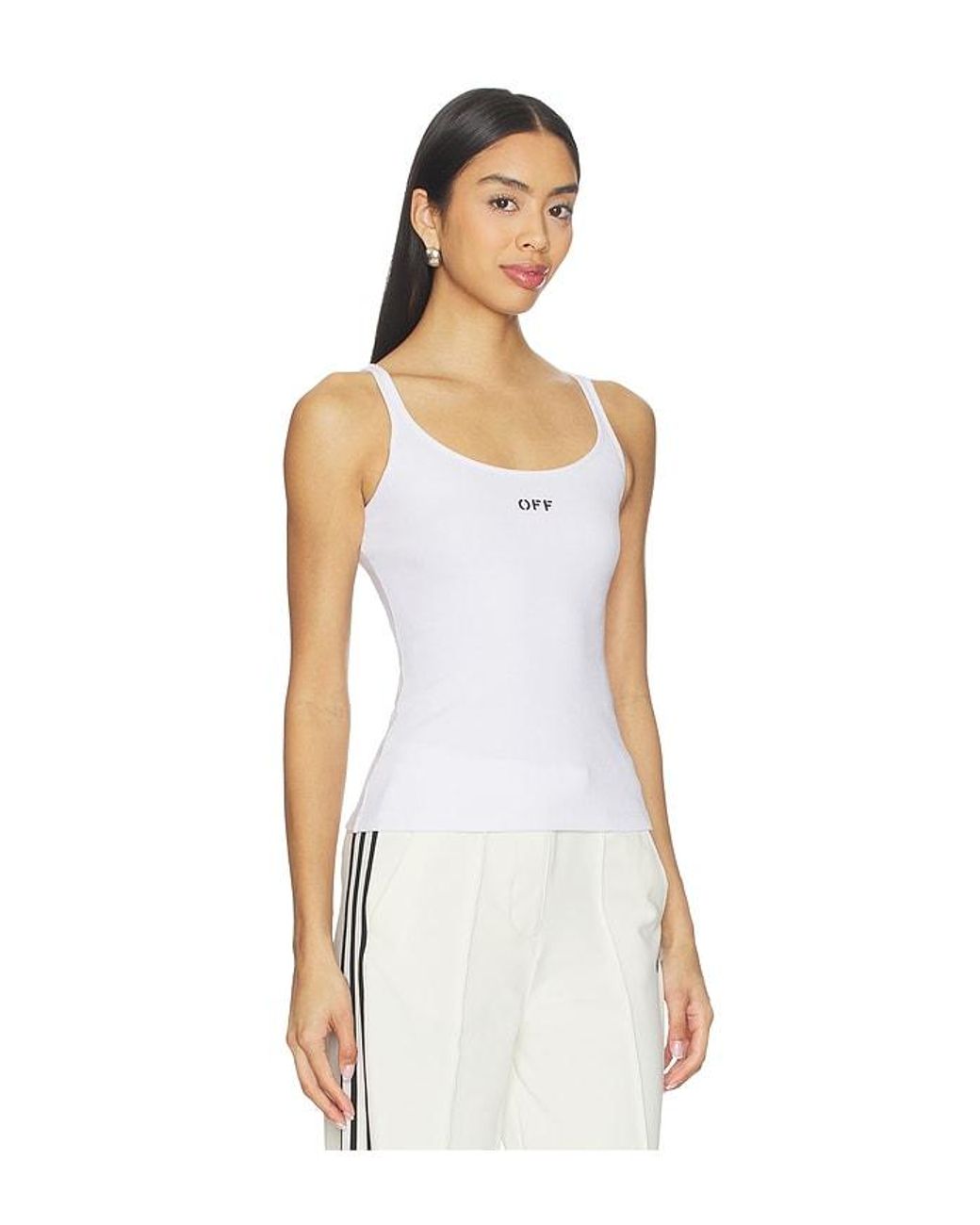 Off-White c/o Virgil Abloh White Off Stamp Rib Tank Top