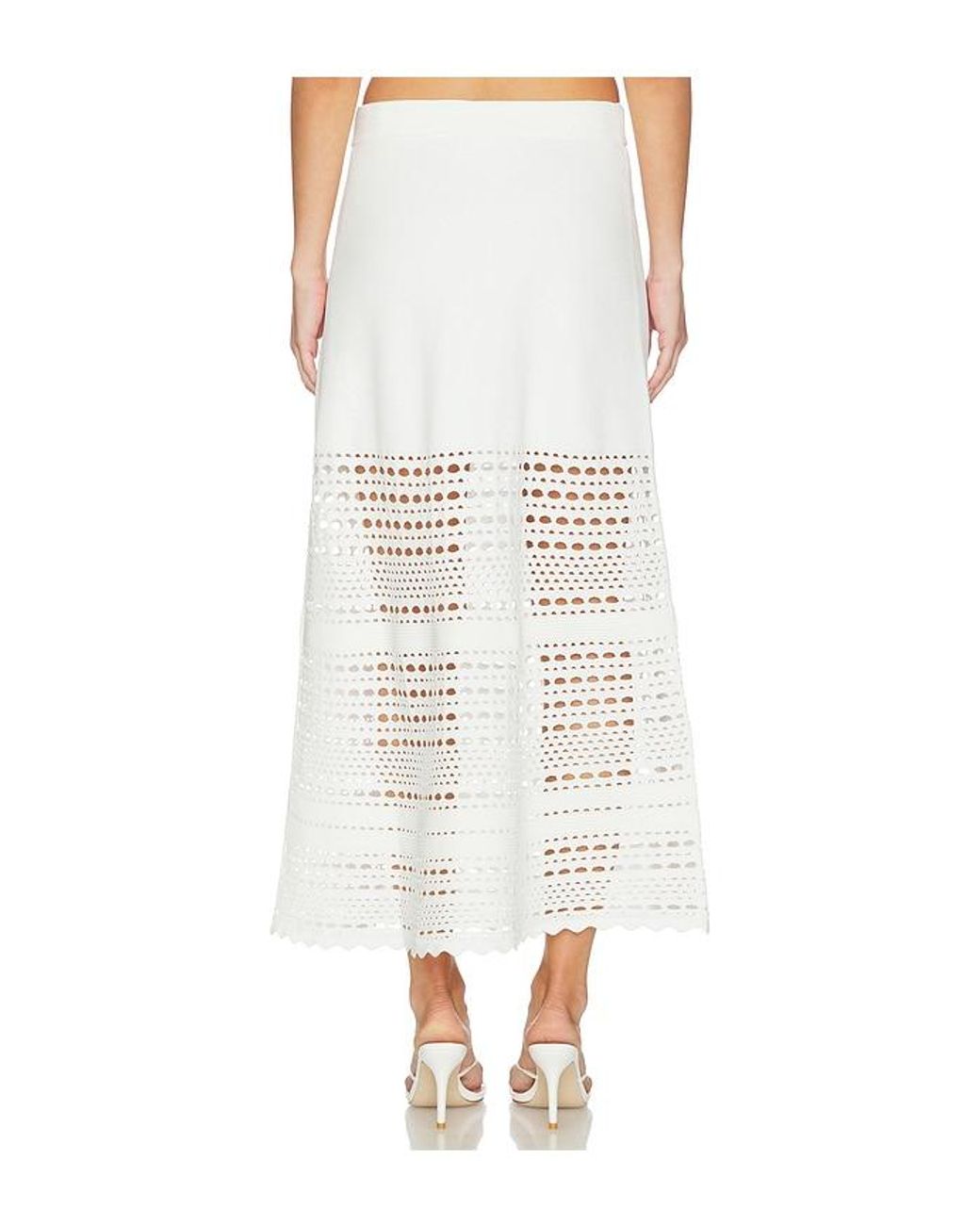 Jonathan Simkhai White Westly Open Stitch Knit Skirt