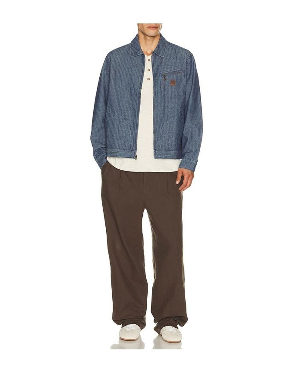 Brixton Blue Mechanic Garage Zip Jacket for men