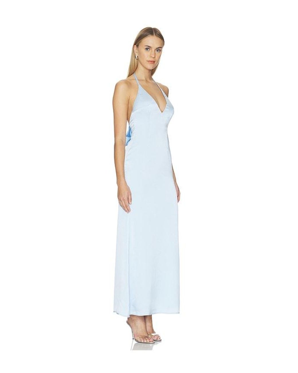 MORE TO COME White Piper Bow Back Gown