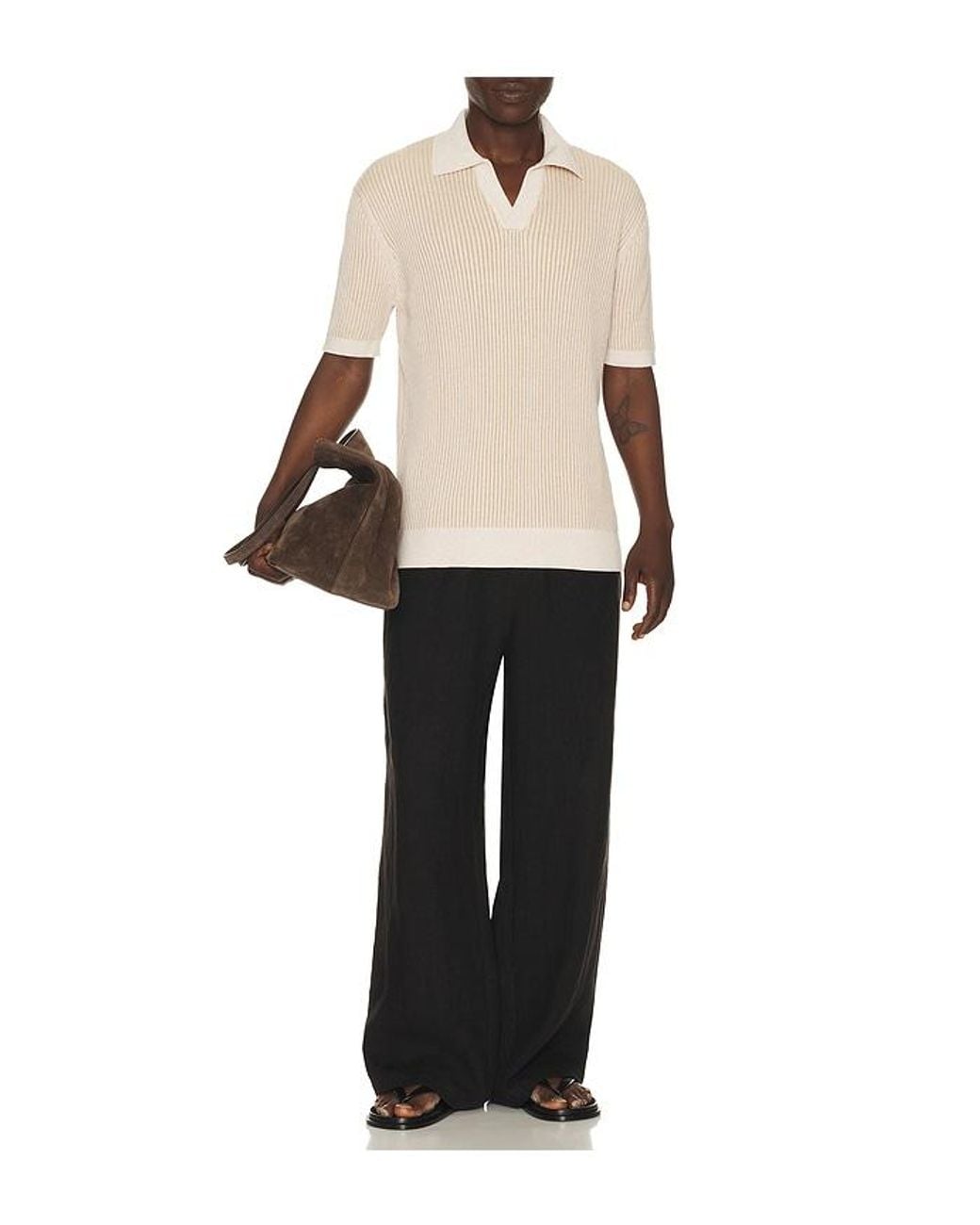 Frescobol Carioca Natural Rino Cotton Blend Polo for men