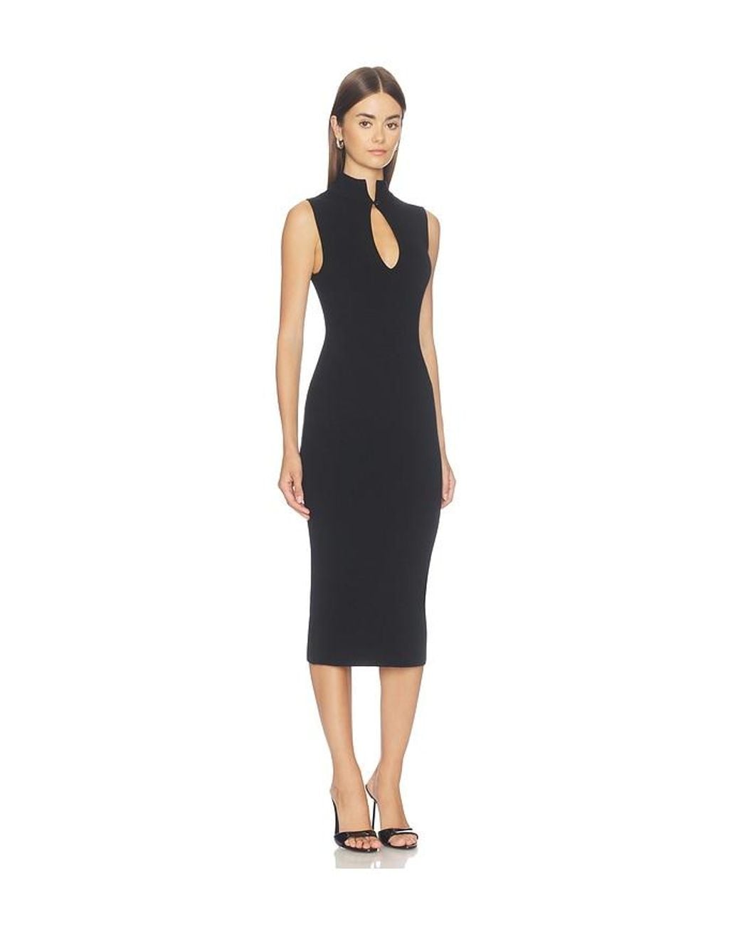 Lovers + Friends Black Viviane Keyhole Knit Dress