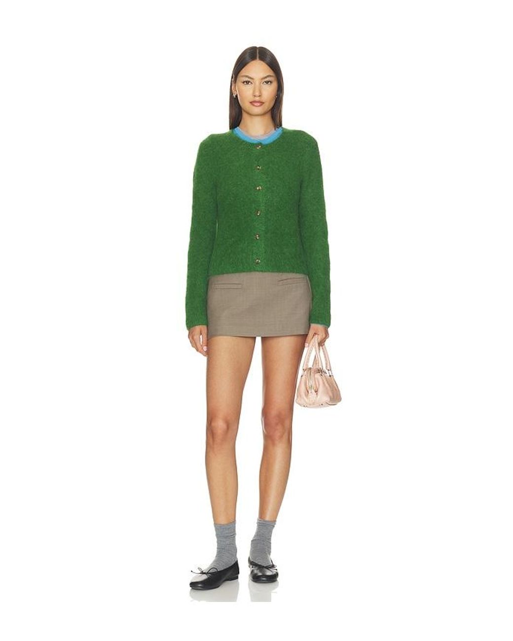 Pistola Green Yara Alpaca Blend Shrunken Cardigan