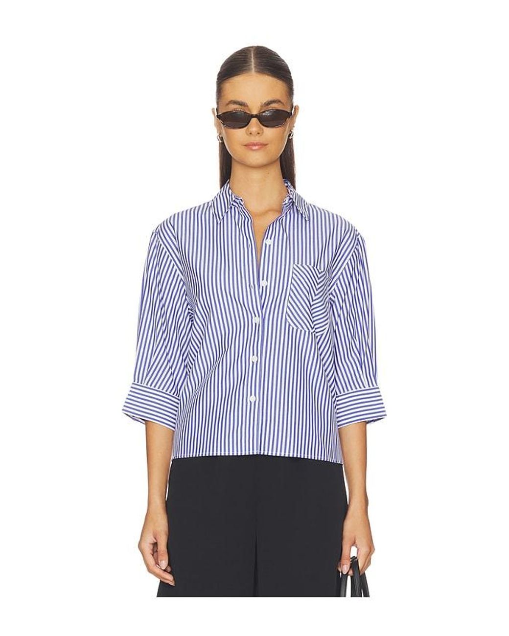 Rag & Bone Blue Lucia Stripe Poplin Shirt