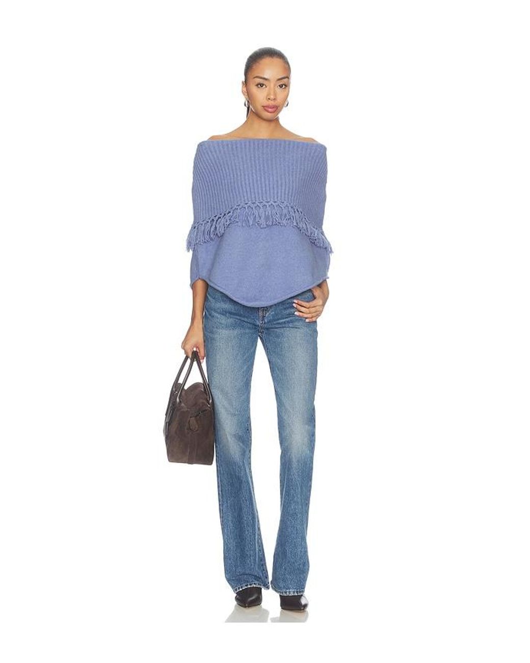 Frankie's Bikinis Blue Benny Knit Poncho