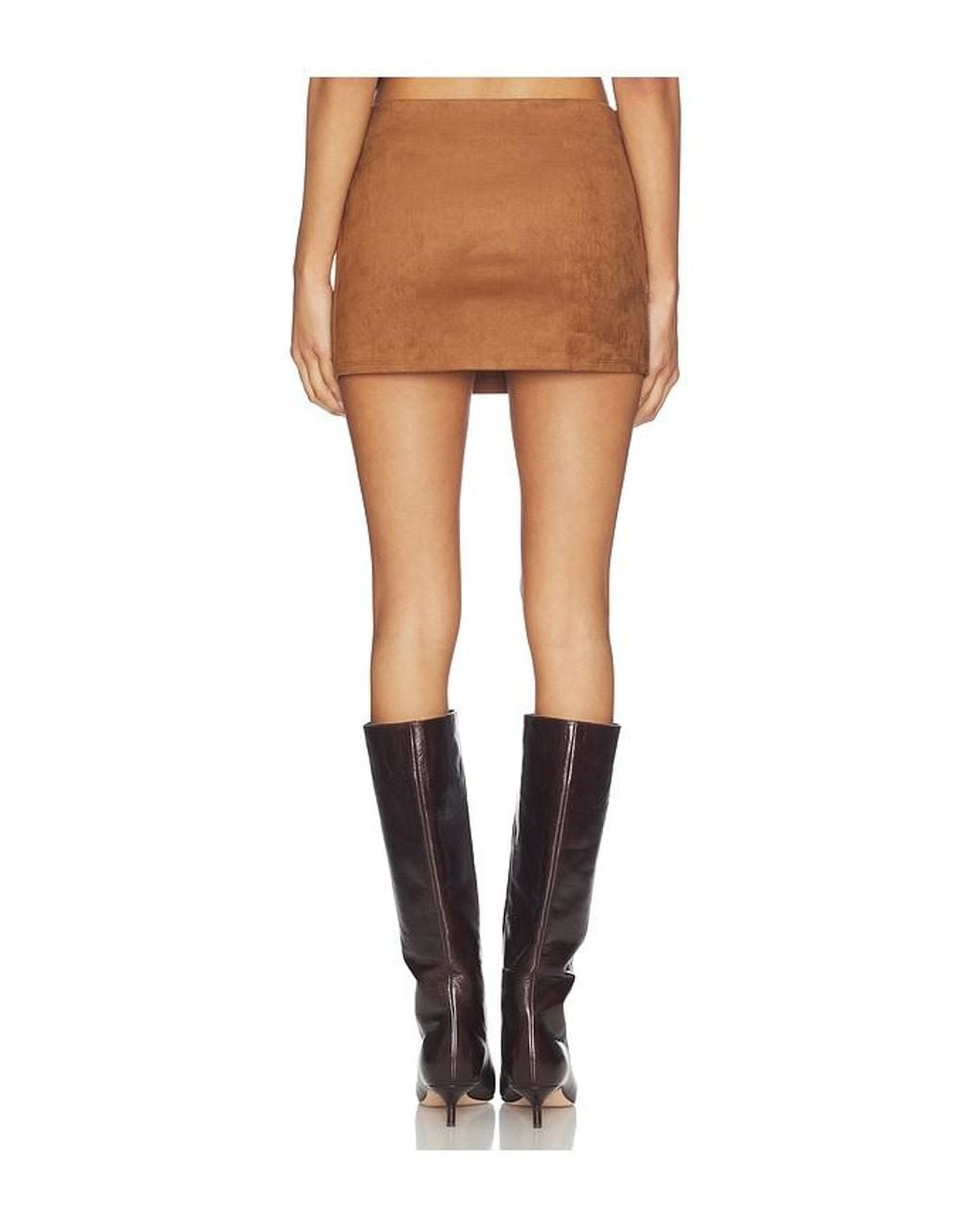 ALL THE WAYS Black Aiya Faux Suede Skirt