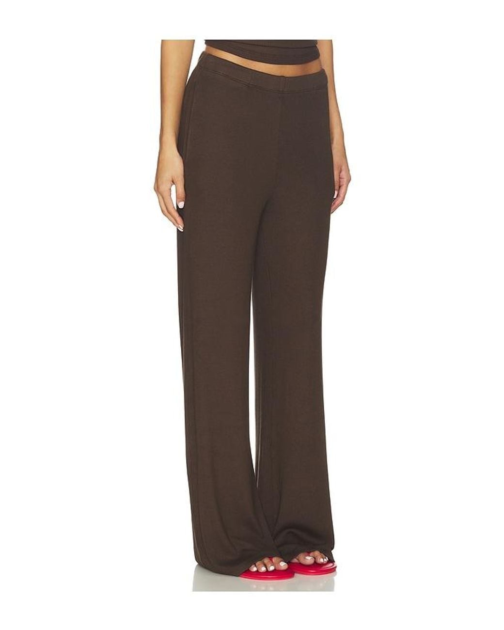 SPRWMN Red Rib Wide Leg Pants