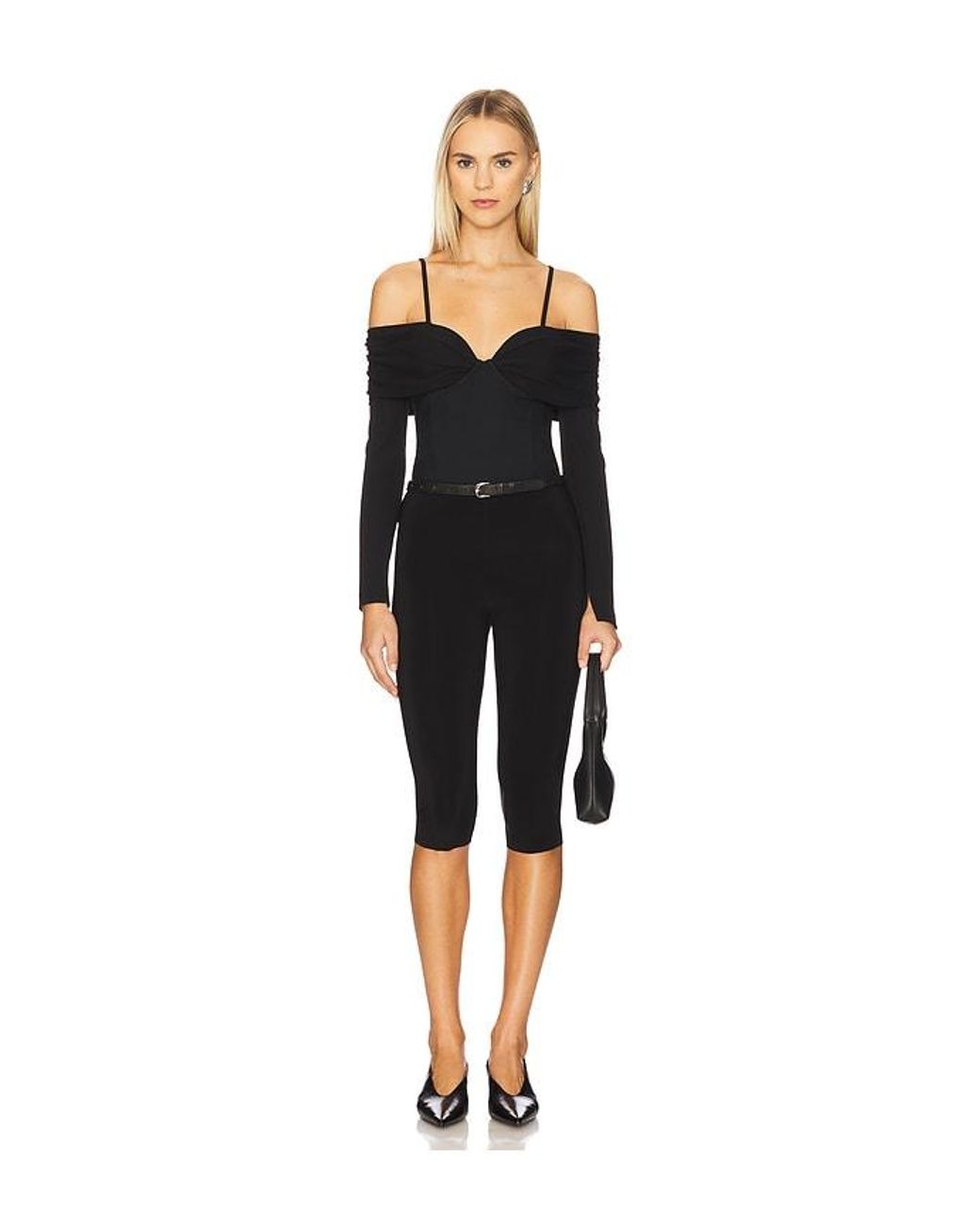 Jonathan Simkhai Black Hazel Long Sleeve Top