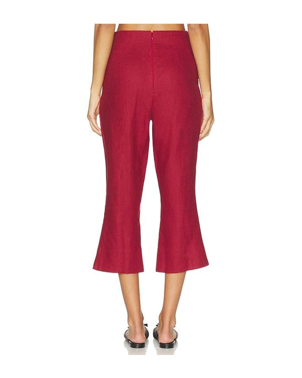 Faithfull The Brand Red Valeria Capri Pant