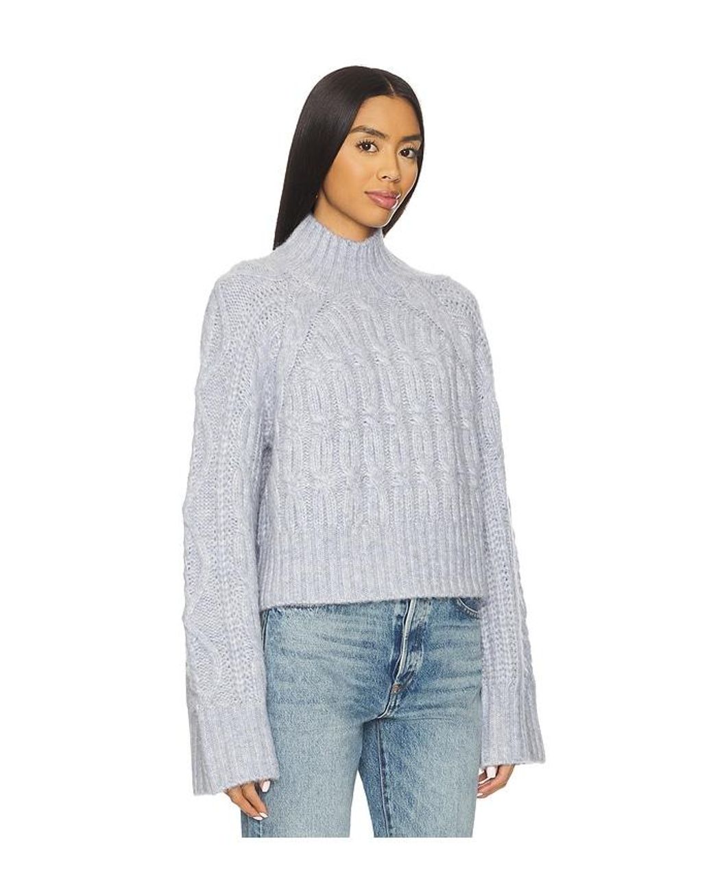 Tularosa Blue Arta Mock Neck Cable Sweater