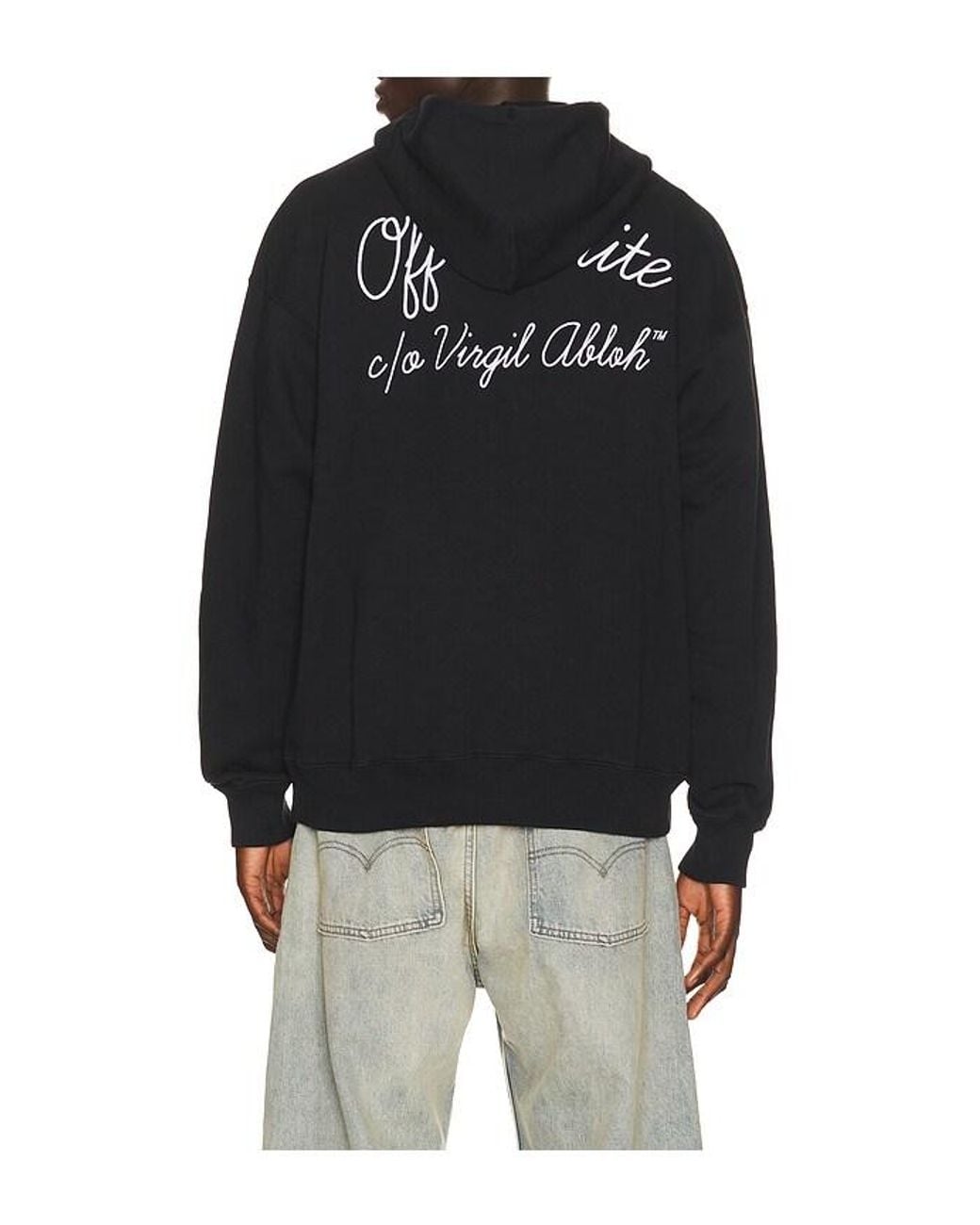 Off-White c/o Virgil Abloh Black Script Logo Skate Hoodie for men