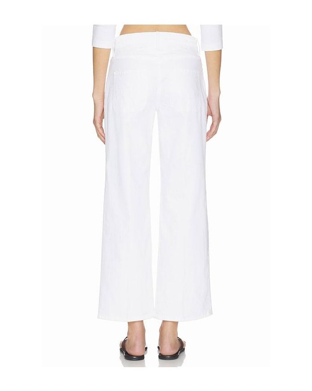 Mother White The Patch Pocket Mid Rise Maven Ankle Jeans