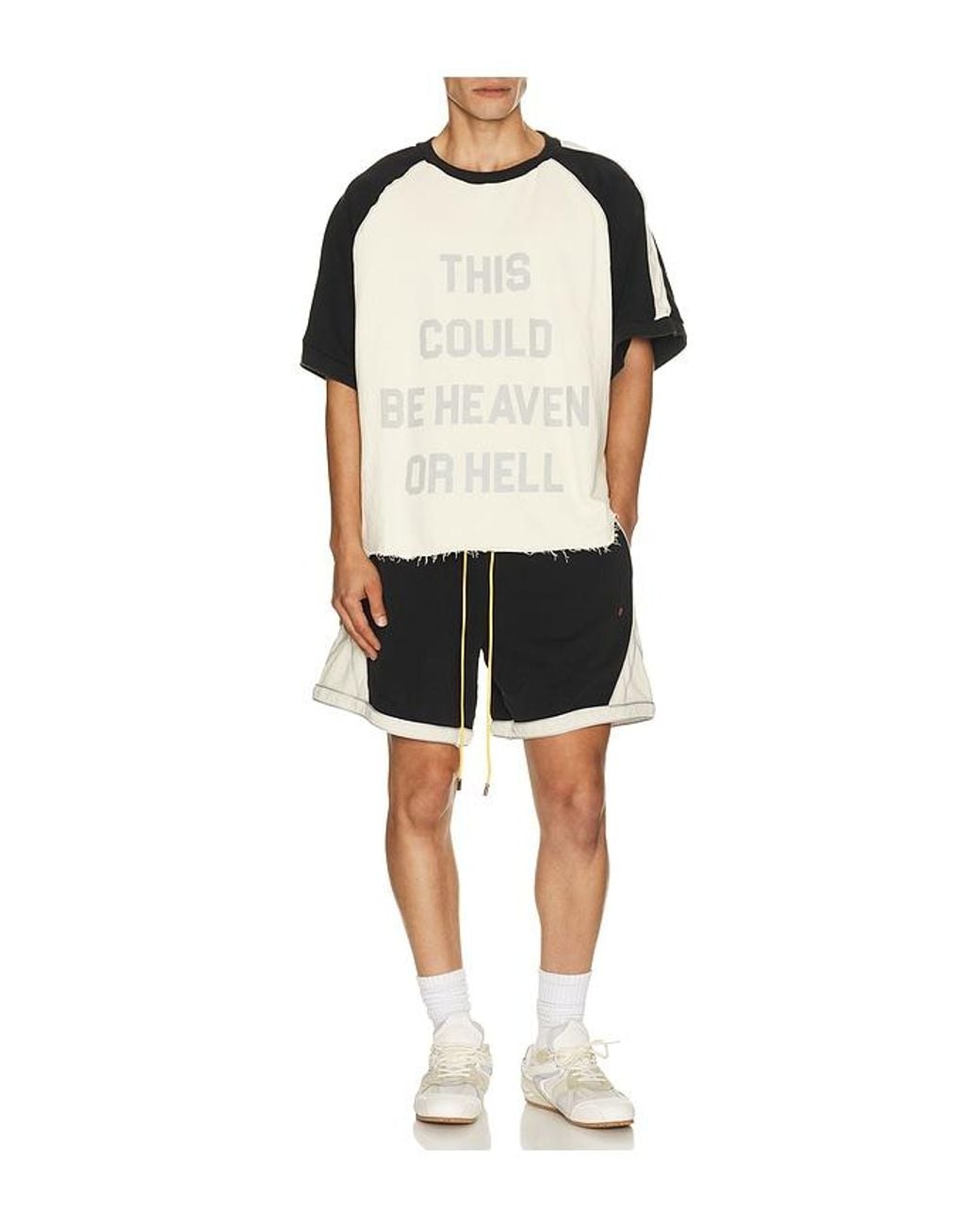 DIET STARTS MONDAY Black Heaven Or Hell Raglan Tee for men