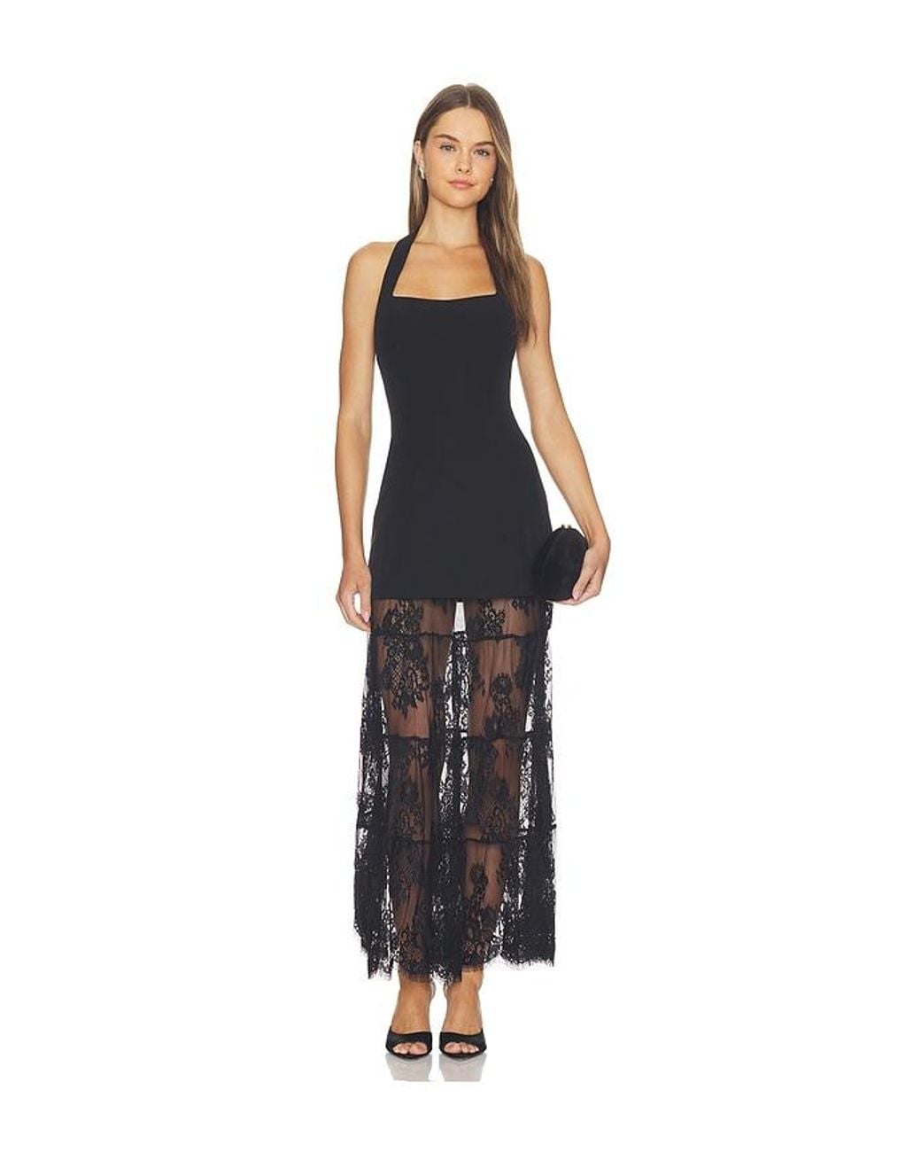 Runaway the Label Black Sable Halter Tailored Top