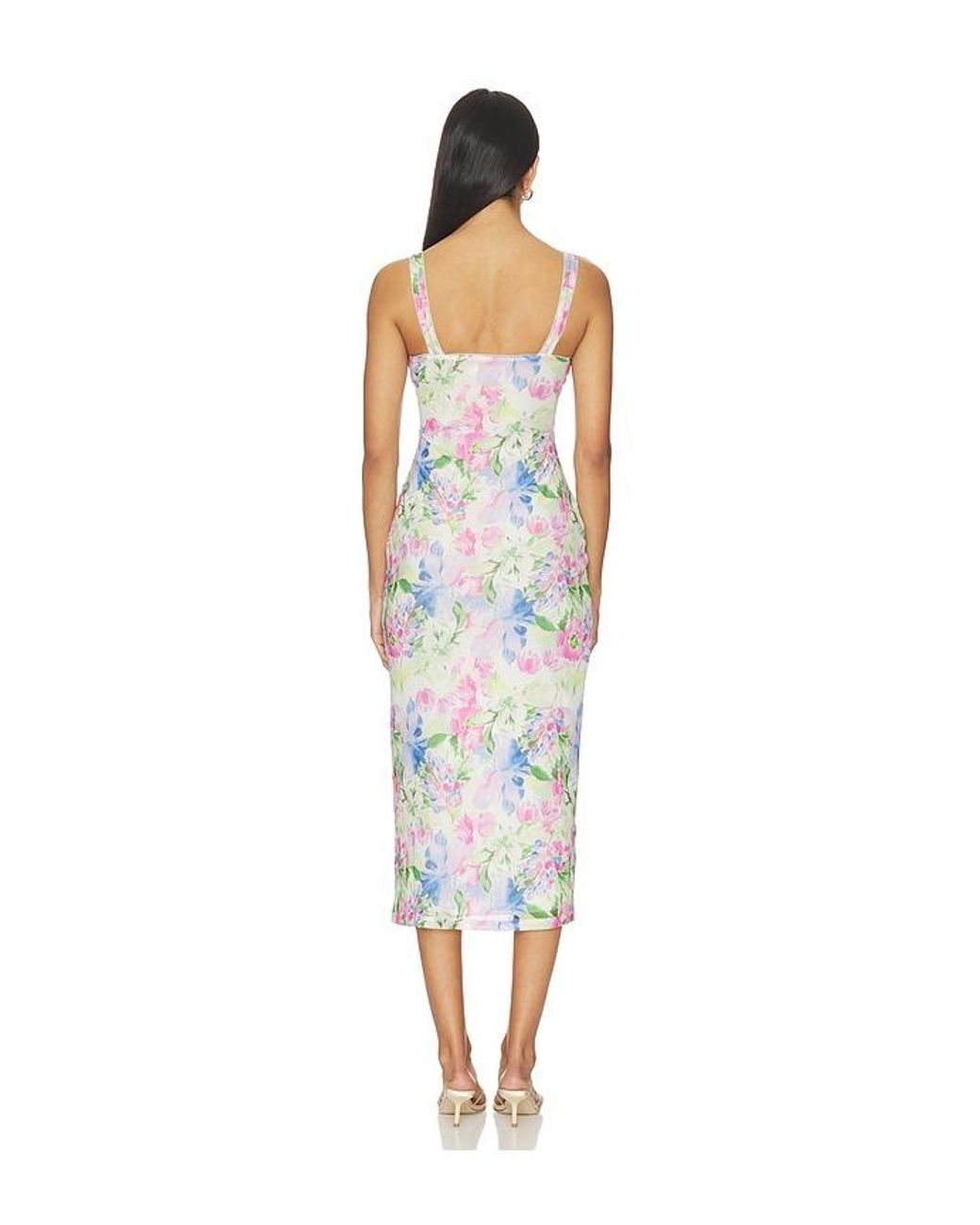 MINKPINK White Celina Mesh Midi Dress