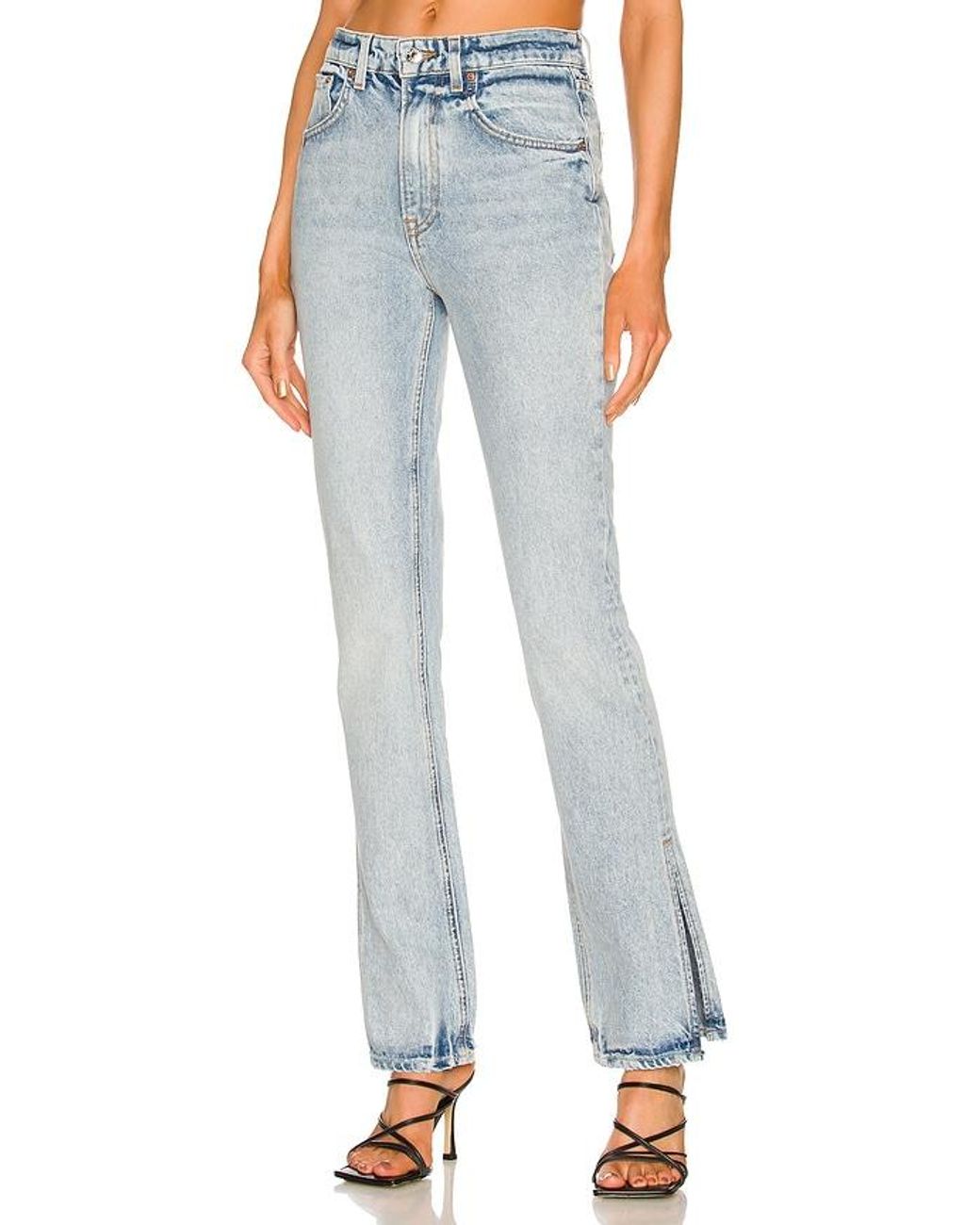 GRLFRND Blue Harlow High Rise Boot Jeans